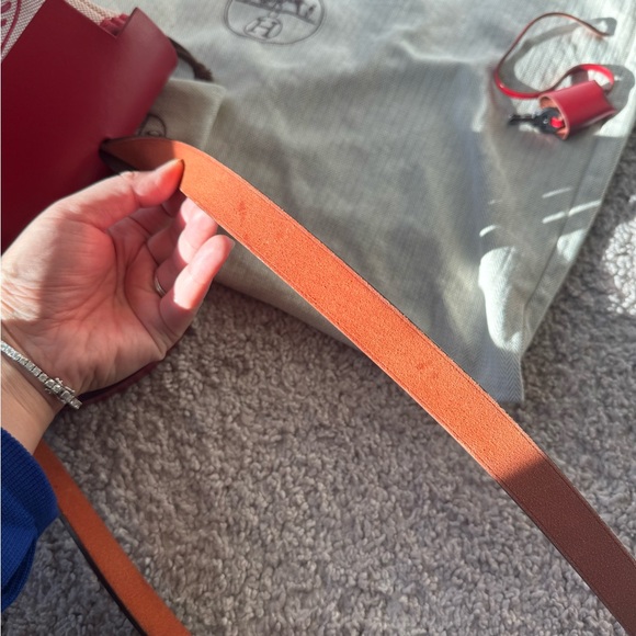 Hermes HerBag Zip PM Pegasus Pop 2way Hand Shoulder Bag Vash Hunter Red Z Stamp - Picture 15 of 15